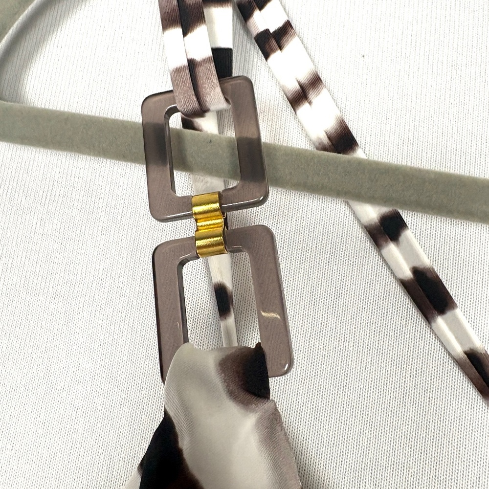 LA BLANCA | Tie Dye Longline V-Neck Brown & White Embellished Bikini Top‎ - Picture 7 of 14